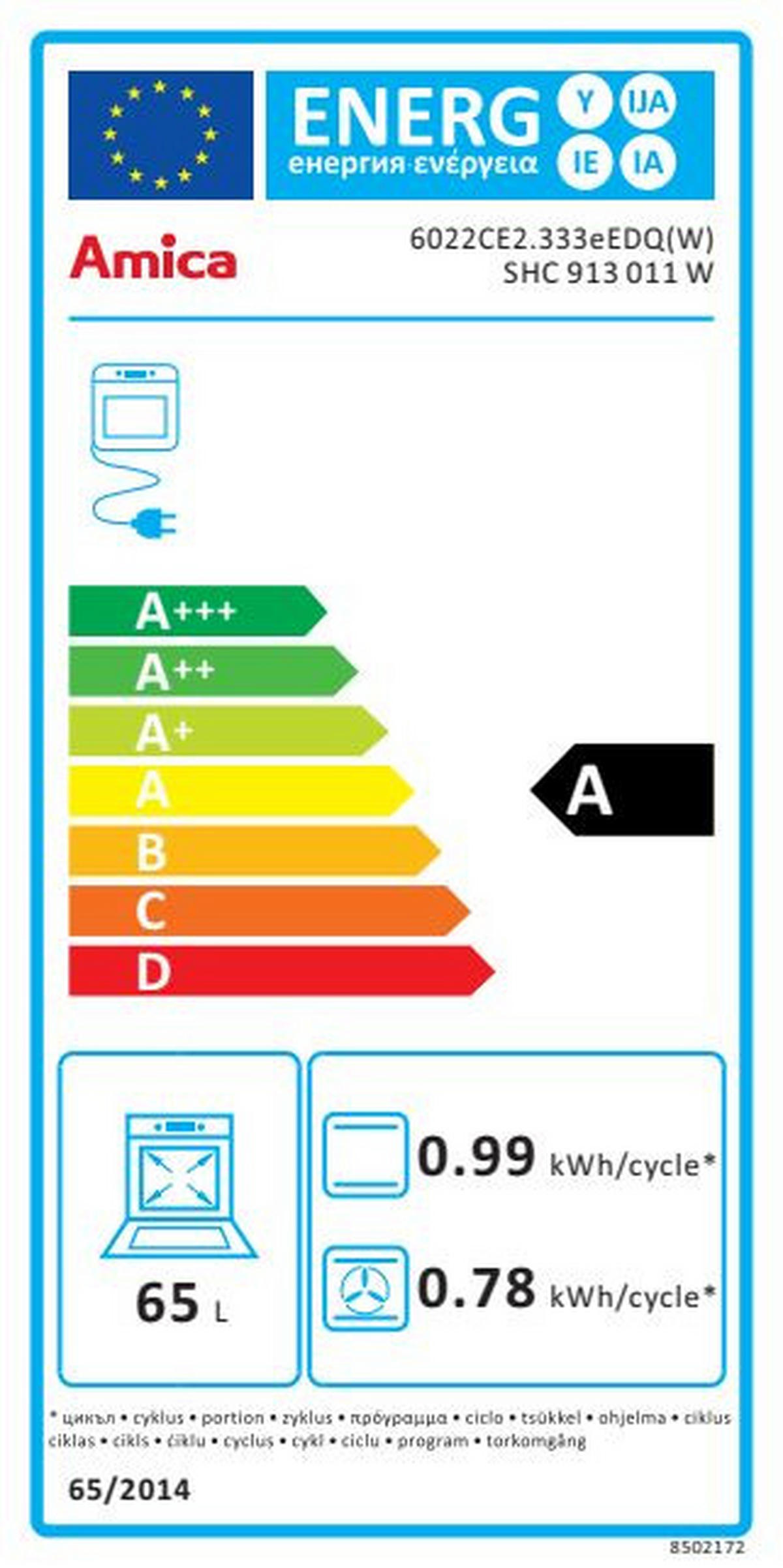 HERD SHC 913 011 W  - Weiß, Basics, Glas/Metall (60,0/85,0/60,0cm) - Amica