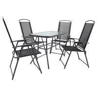 GARTENTISCHGRUPPE  - Anthrazit, Basics, Glas/Textil - Gardenson