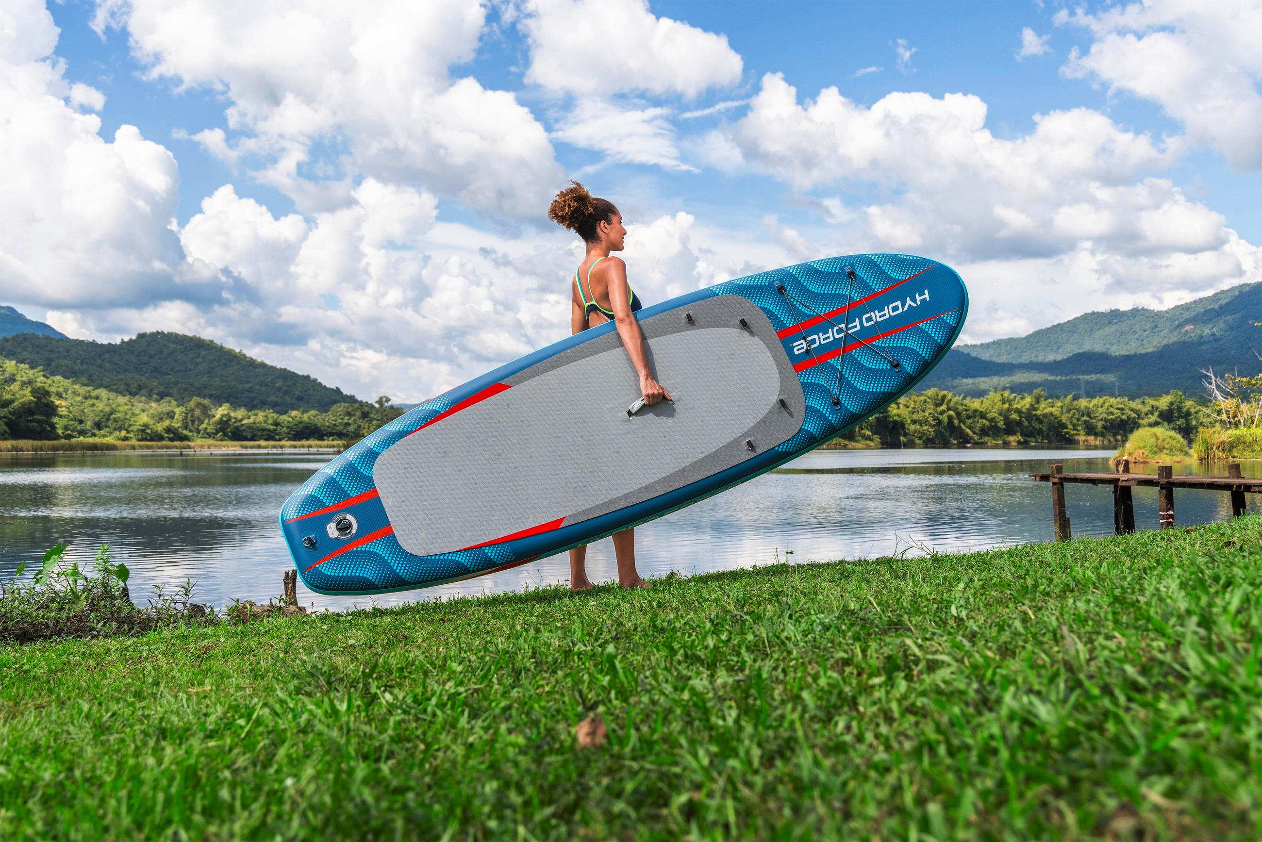 Thumbnail - Bestway Stand-Up Hydro-Force, Blau, Grau, Metall, Kunststoff, 305x84x15 cm, SGS-geprüft, Freizeit, Pools und Wasserspaß,...