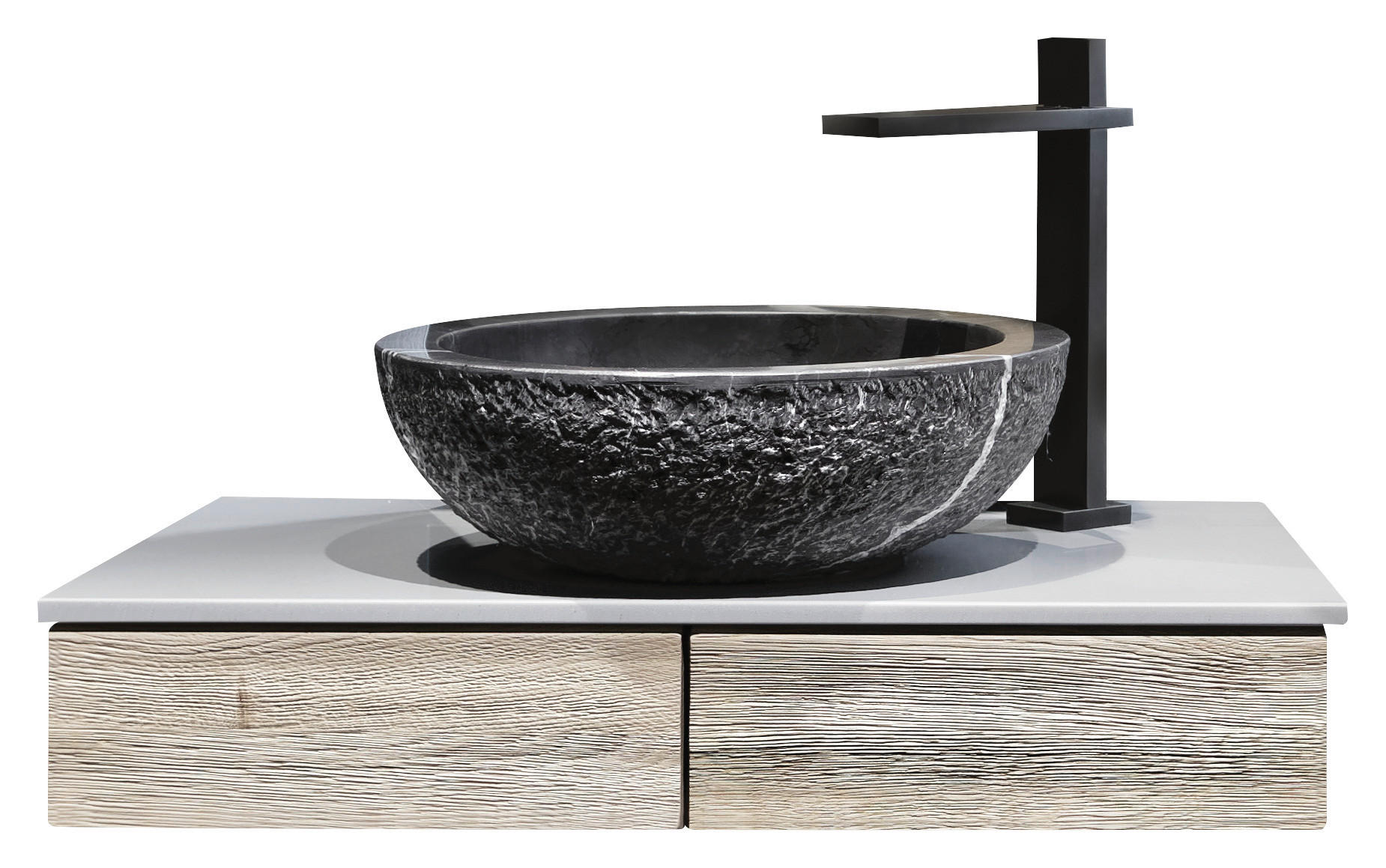 WASCHTISCHKOMBI 64,4 cm  - Eichefarben/Grau, Natur, Holz/Stein (64,4cm) - Voglauer