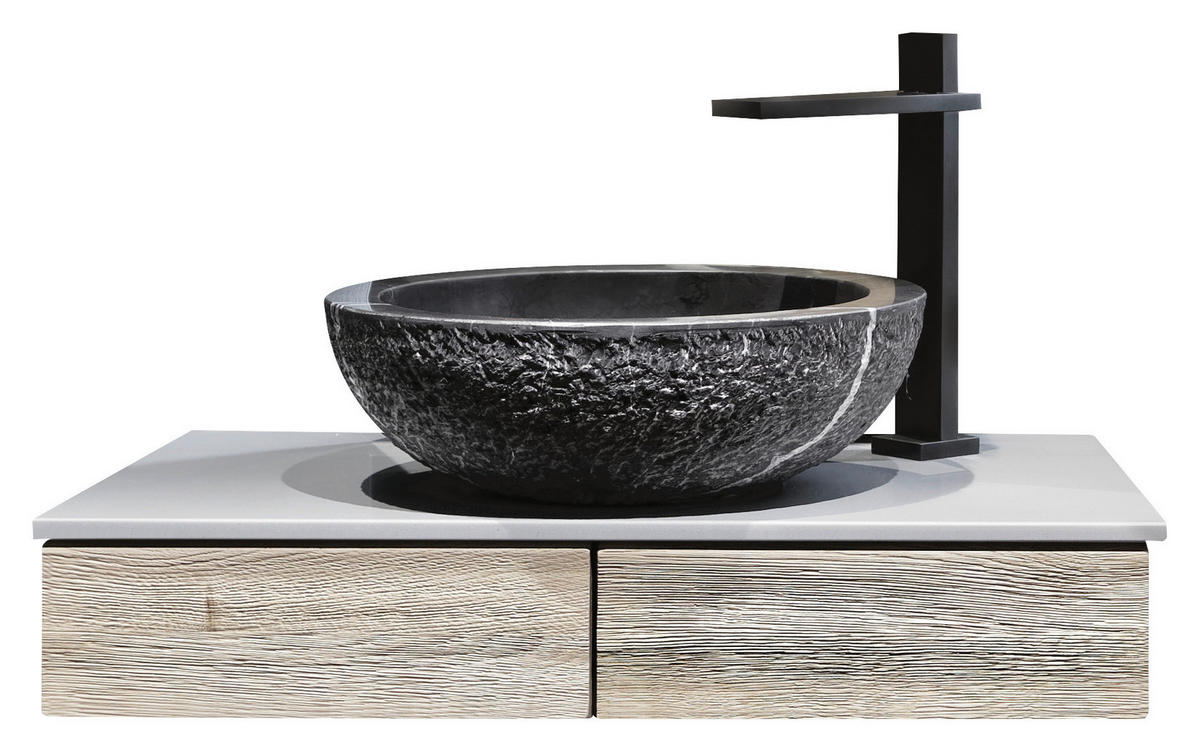 WASCHTISCHKOMBI 64,4 cm  - Eichefarben/Grau, Natur, Holz/Stein (64,4cm) - Voglauer