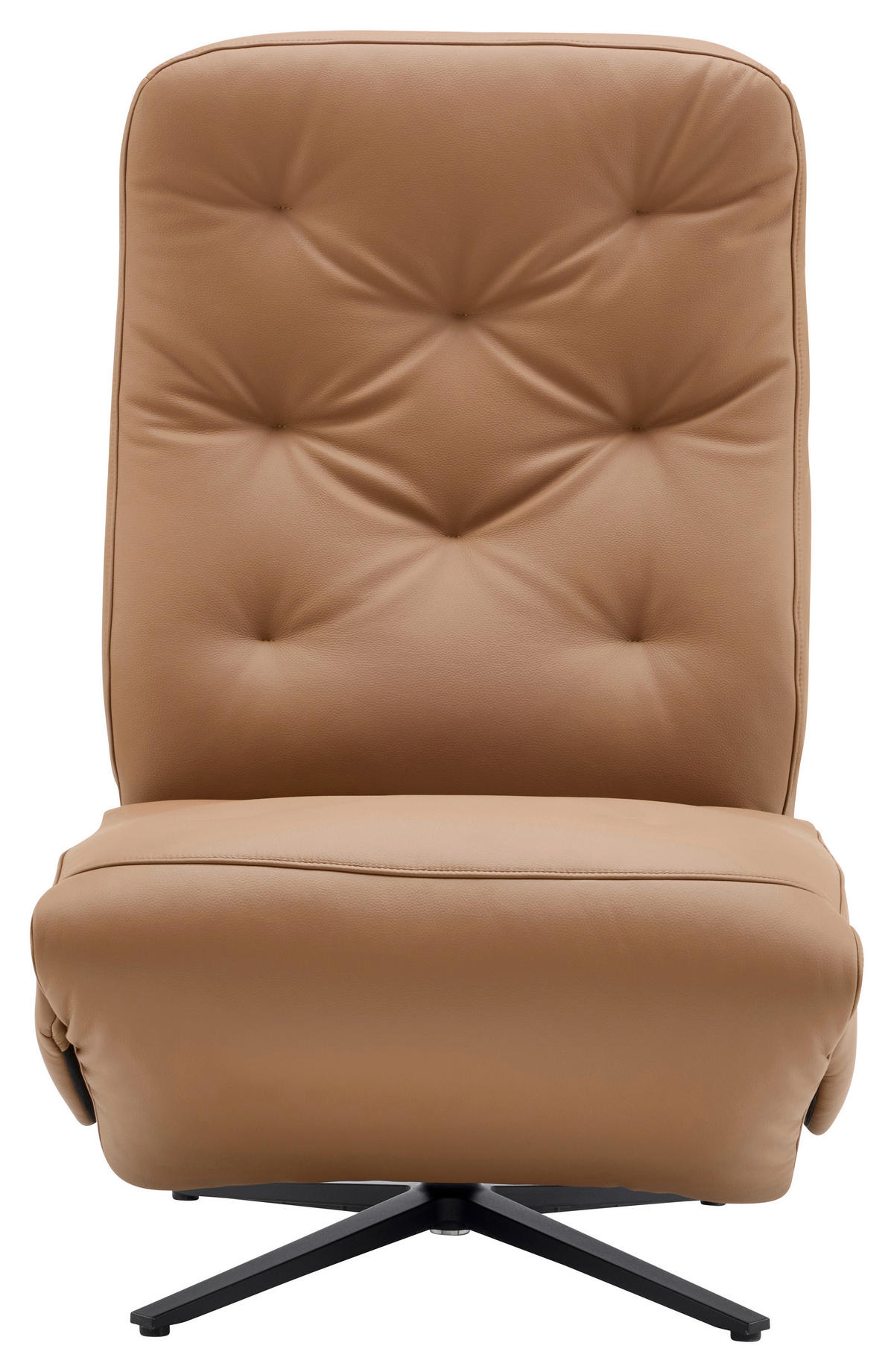 RELAXSESSEL NORA Lederlook, Mikrofaser    - Schwarz/Braun, Design, Textil/Metall (68/113/84cm) - Livetastic