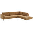 ECKSOFA Senfgelb Chenille  - Senfgelb/Schwarz, Design, Textil/Metall (303/254cm) - Dieter Knoll