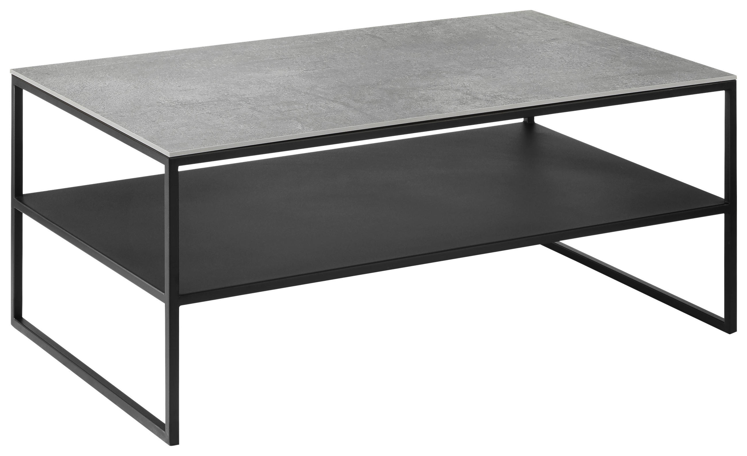 COUCHTISCH in Metall 100/60/41 cm  - Schwarz/Grau, Design, Keramik/Metall (100/60/41cm) - Johann Jakob