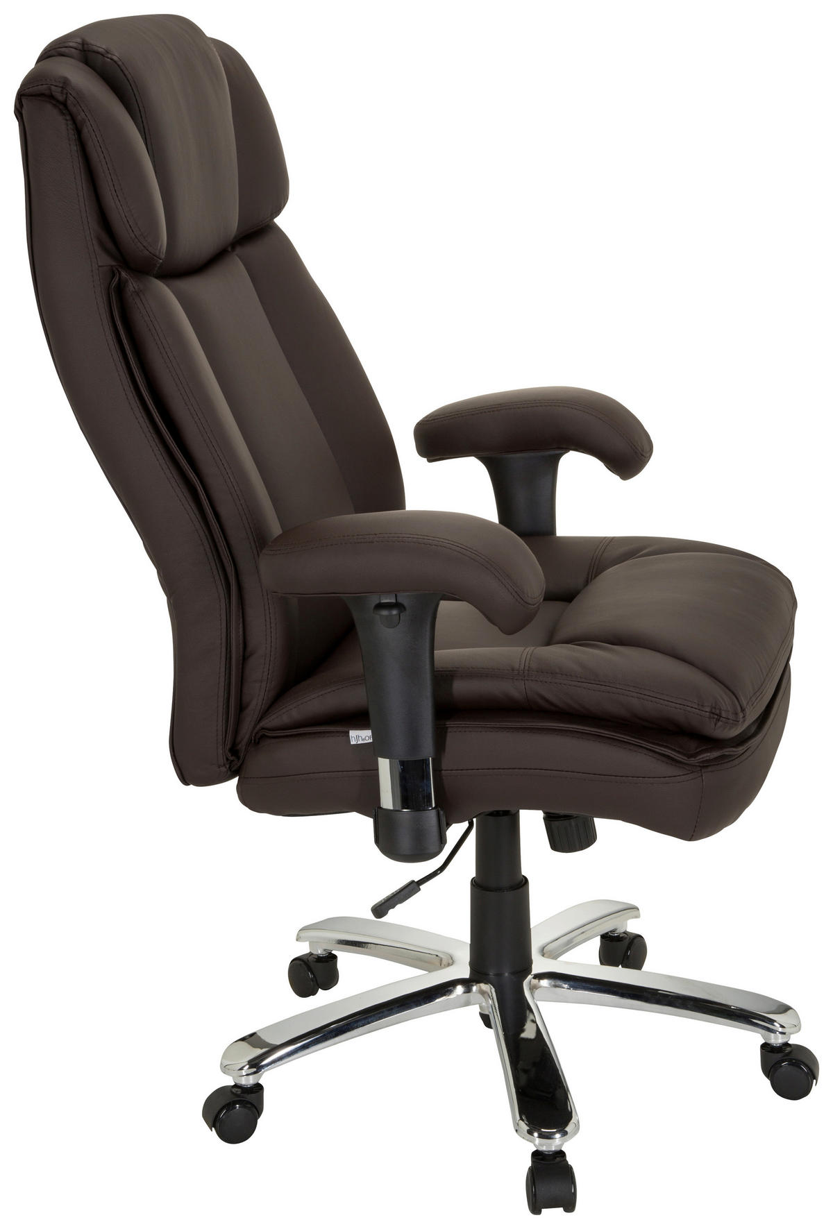 CHEFSESSEL Lederlook Dunkelbraun  - Dunkelbraun/Silberfarben, MODERN, Kunststoff/Textil (77/123/84cm) - MID.YOU