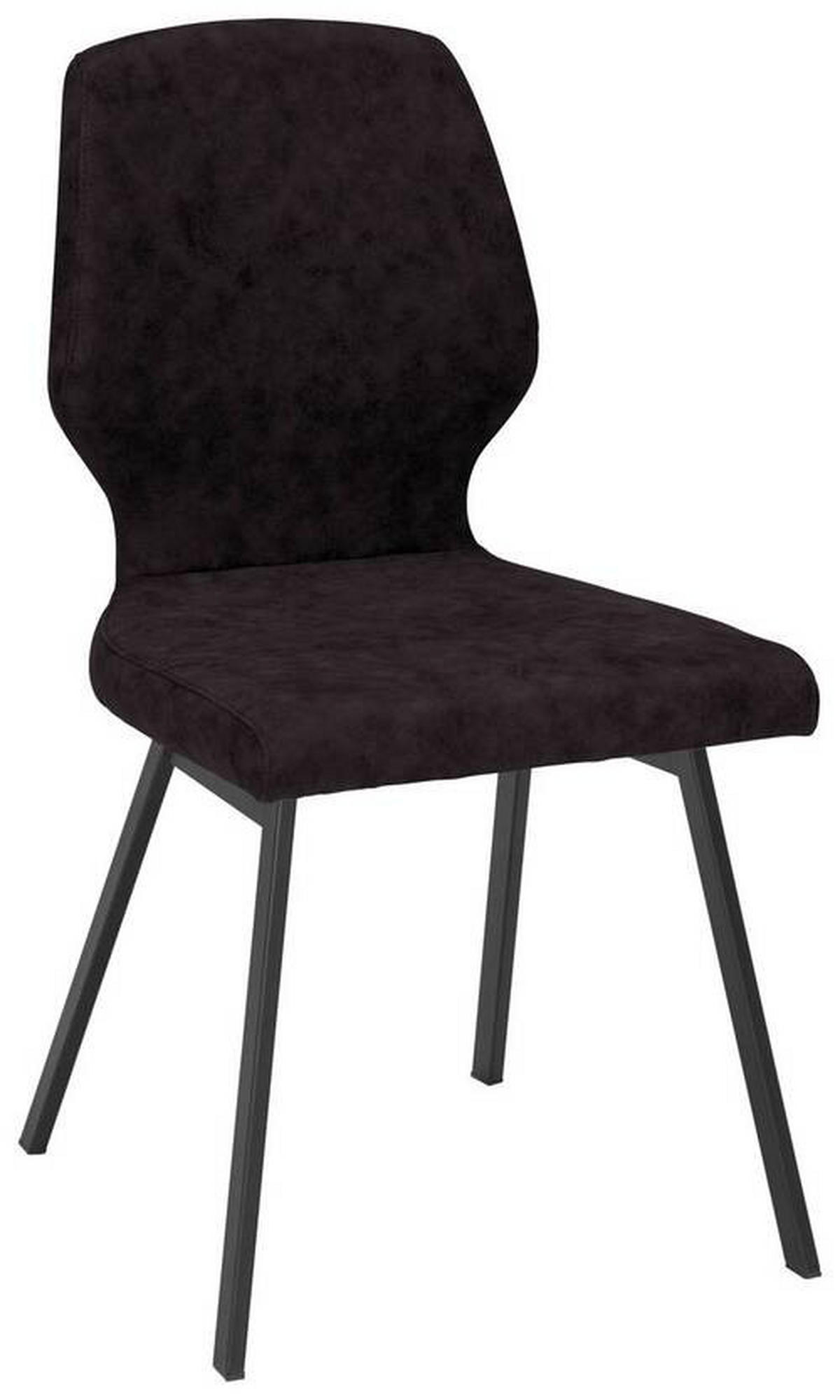 STUHL  in Eisen Mikrofaser Metall, Textil  - Anthrazit/Schwarz, MODERN, Textil/Metall (46/91/61cm) - Venda