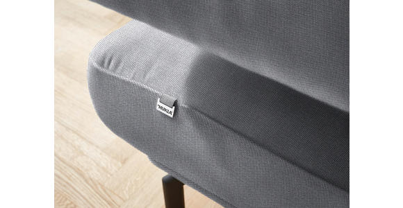 ECKSOFA in Chenille Grau 224/305 cm - Schwarz/Grau, Design, Textil/Metall (224/305cm) - Dieter Knoll