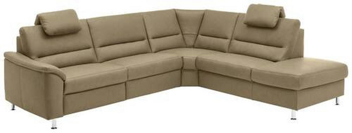 ECKSOFA in Echtleder Grün  - Alufarben/Grün, Konventionell, Leder/Metall (290/249cm) - Beldomo Premium