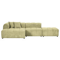 ECKSOFA Hellgrün Cord Zierkissen, Rücken echt  - Schwarz/Hellgrün, KONVENTIONELL, Kunststoff/Textil (162/313cm) - Carryhome