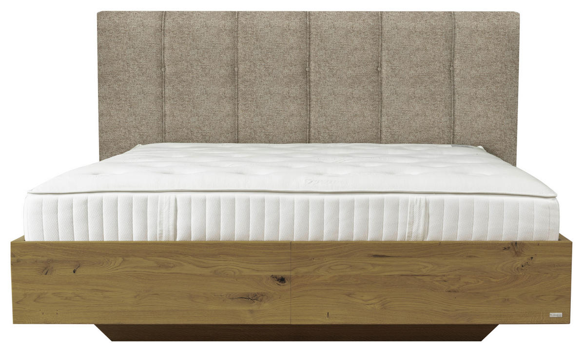 BOXSPRINGBETT 180/200 cm  in Sandfarben, Wildeiche  - Sandfarben/Wildeiche, Natur, Holz/Textil (180/200cm) - Valnatura
