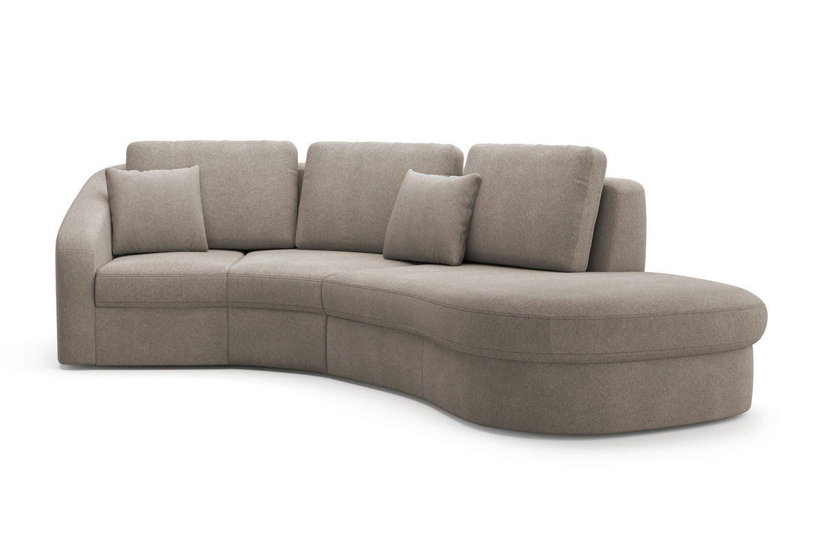ECKSOFA in Mikrofaser Braun  - Schwarz/Braun, Modern, Kunststoff/Textil (266/230cm) - Sit & More