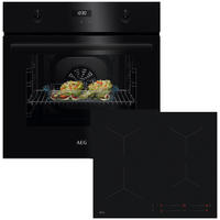 BACKOFENSET XXXL60  - Schwarz, Basics, Glas/Metall (56,0/59,3/55,0cm) - AEG