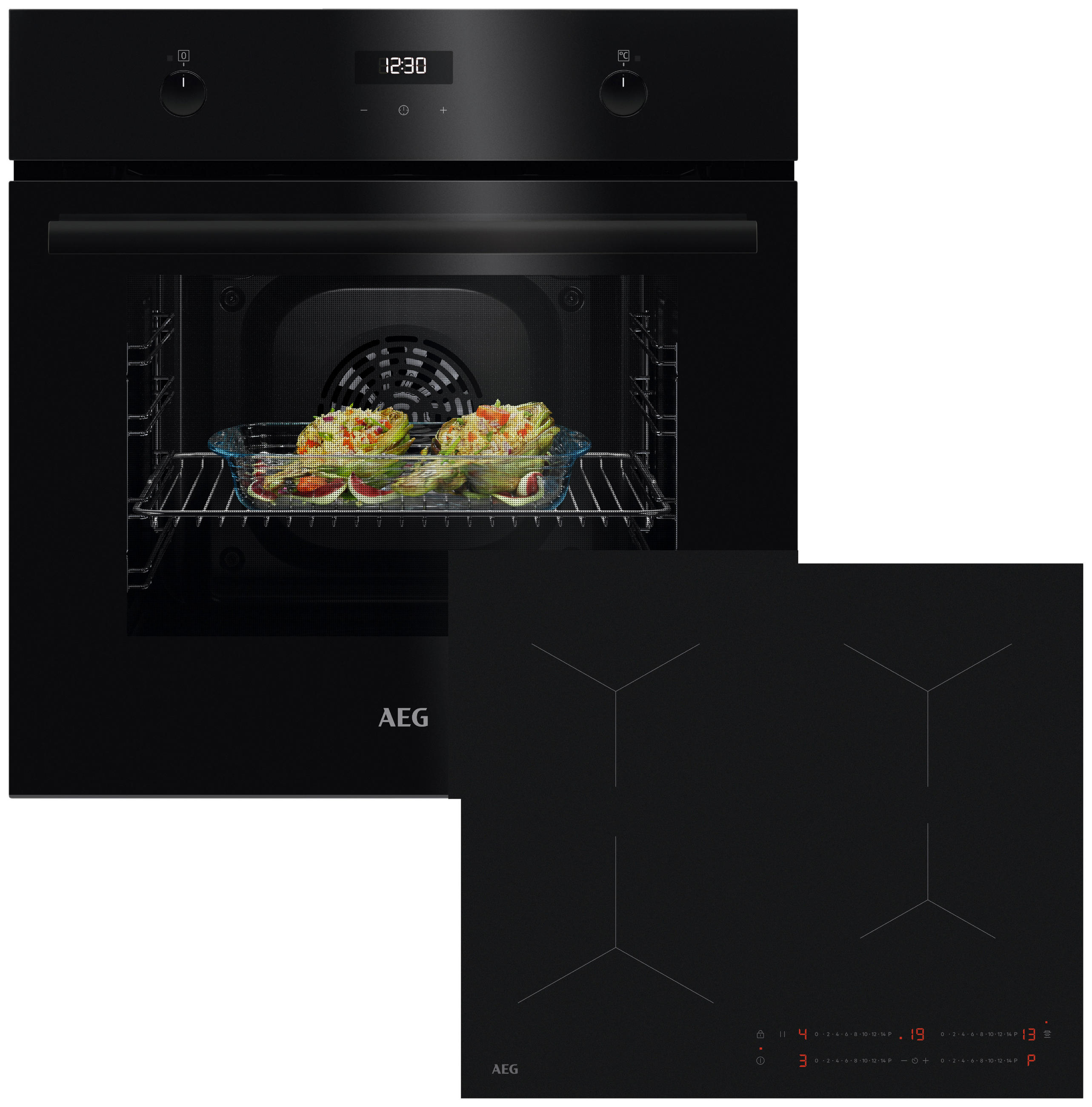 AEG Backofenset Schwarz 56.0x59.3x55.0 cm
