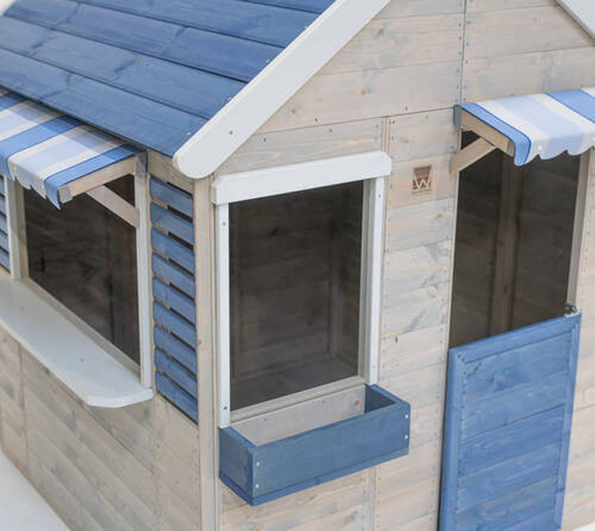 SPIELHAUS 120/155/120 cm  - Blau/Naturfarben, KONVENTIONELL, Holz (120/155/120cm) - Ambia Garden