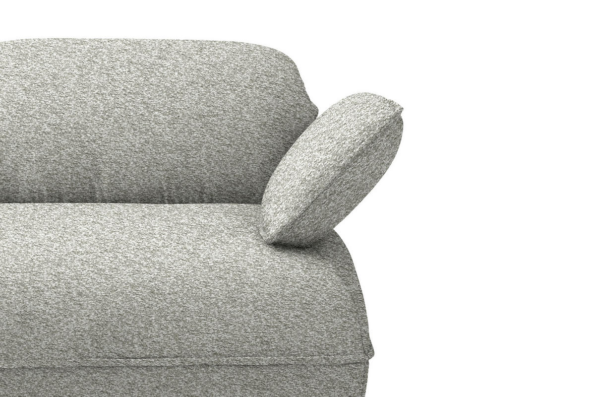 ECKSOFA Chenille Ecru  - Ecru/Schwarz, Design, Kunststoff/Textil (154/343cm) - Koinor