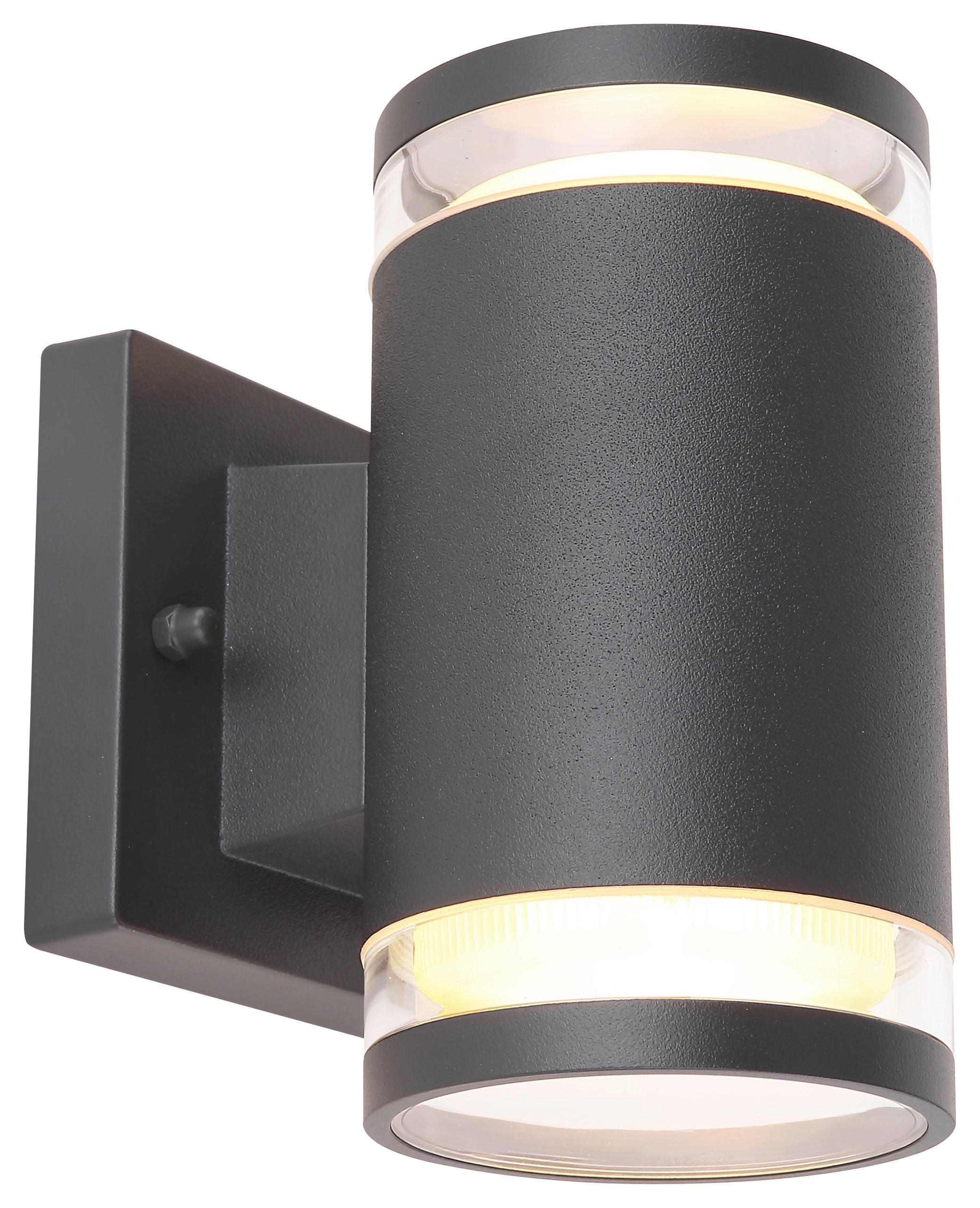 AUßENWANDLEUCHTE 10/16,5 cm   - Klar/Anthrazit, Basics, Glas/Metall (10/16,5cm) - Globo