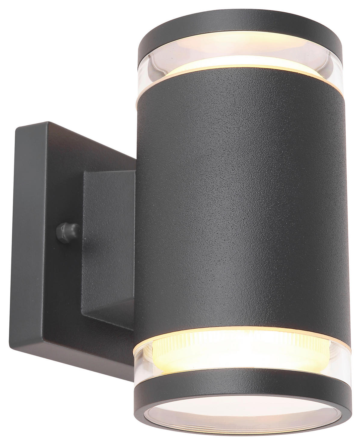 AUßENWANDLEUCHTE 10/16,5 cm   - Klar/Anthrazit, Basics, Glas/Metall (10/16,5cm) - Globo