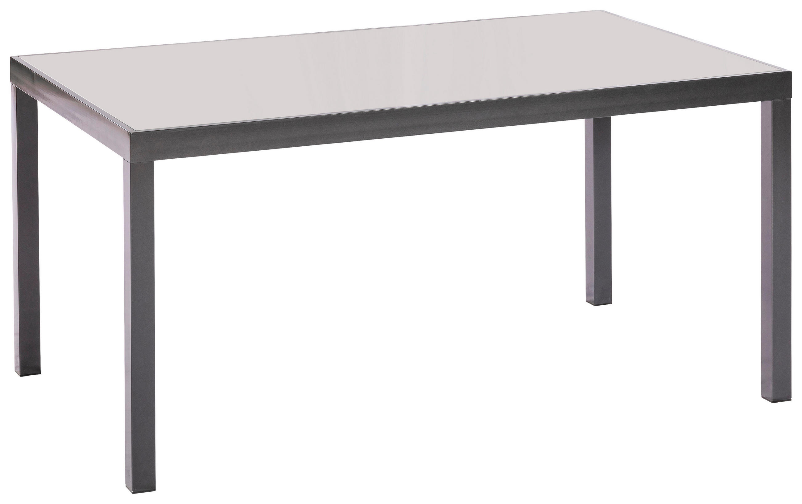 GARTENTISCH 150/90/72 cm Metall, Glas rechteckig  - Graphitfarben, KONVENTIONELL, Glas/Metall (150/90/72cm) - Gardenson