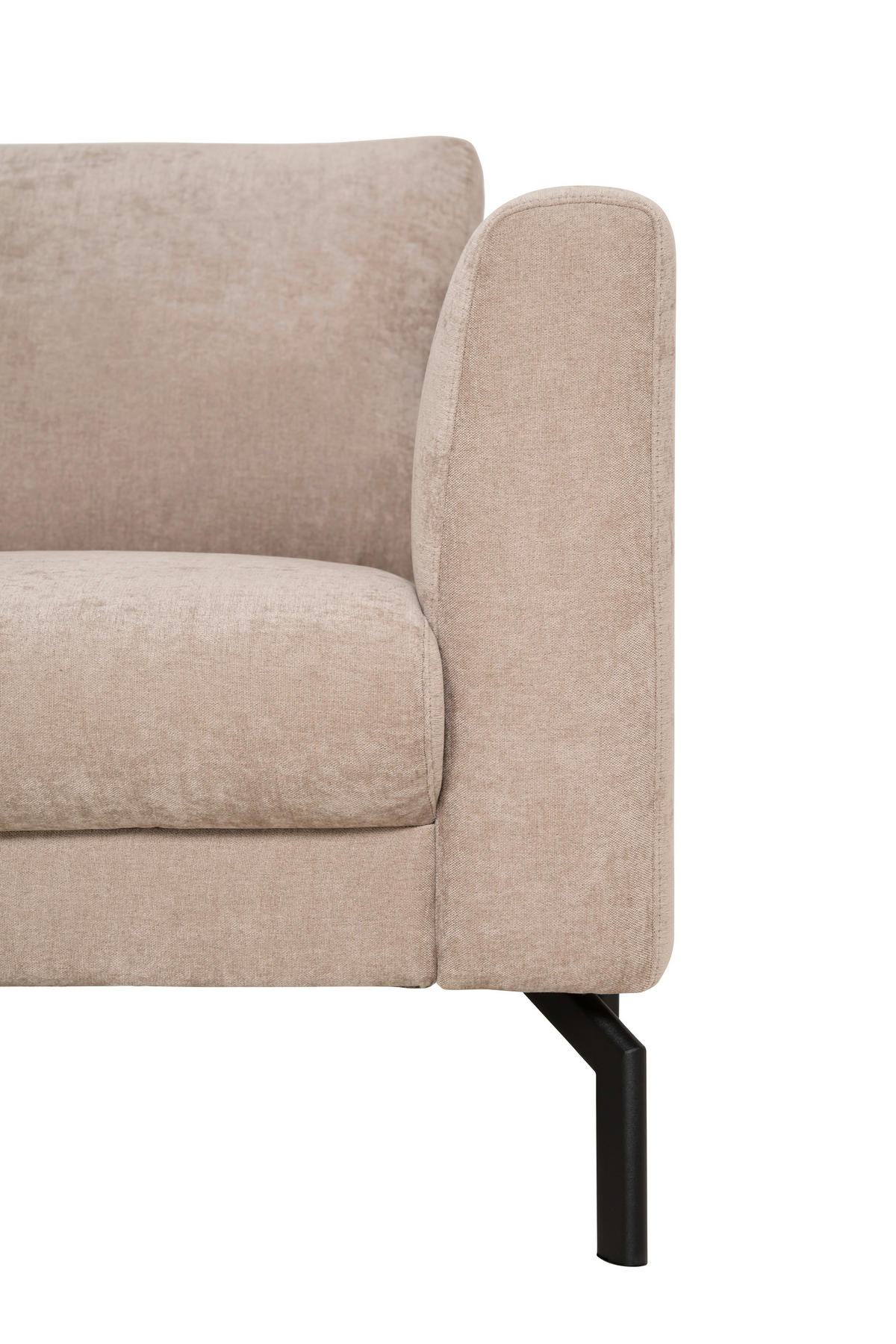 SOFFA i flatväv cappuccino  - cappuccino/svart, Klassisk, metall/trä (294/84/220cm) - Pure Home Comfort