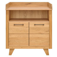 WICKELKOMMODE Berta 91/87/90/93/77 cm  - Eichefarben/Schwarz, Natur, Karton/Holz (91/87/90/93/77cm) - Jimmylee