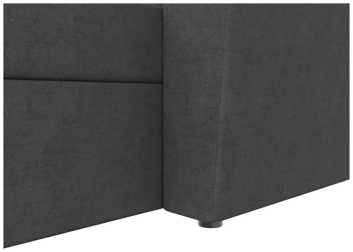 WOHNLANDSCHAFT TERMOLI Grau Jacquard  - Schwarz/Grau, Design, Kunststoff/Textil (212/297/155cm) - MID.YOU