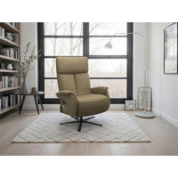 RELAXSESSEL TV TRIPLE SEVEN XTRA LARGE S1 Echtleder Kopfteilverstellung, Fußteilverstellung, Rücken echt    - Schwarz/Olivgrün, Basics, Leder/Metall (86/111/86cm) - Sit & More