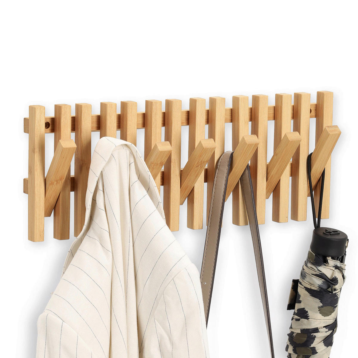 WANDGARDEROBE  in Bambus Naturfarben  - Naturfarben, Basics, Holz (41/3,5/16cm) - Zeller Present