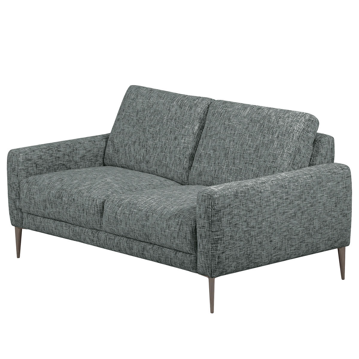 2-SITZER-SOFA Webstoff Anthrazit  - Anthrazit/Schwarzchrom, Design, Textil/Metall (157/85/92cm) - Livetastic