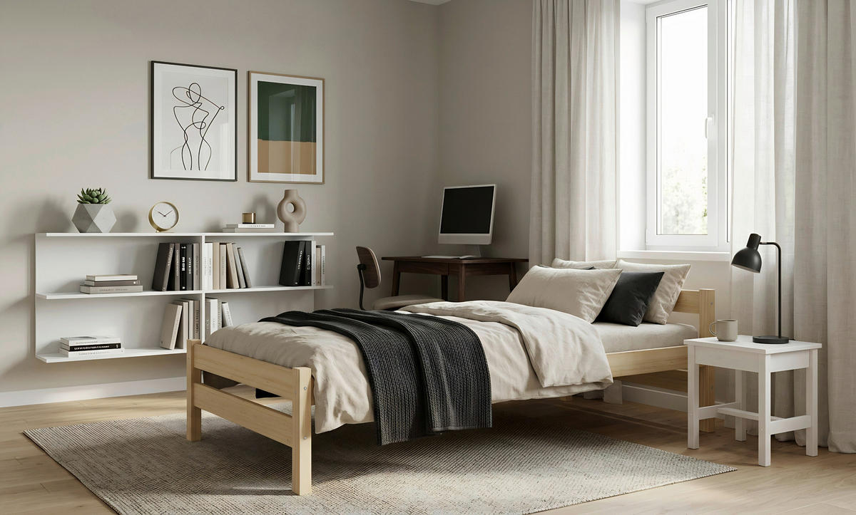 KINDER-/JUNIORBETT - MODERN, Holz/Textil (80/200cm) - MID.YOU