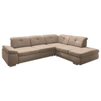 ECKSOFA  in Mikrofaser Beige  312/260 cm  - Chromfarben/Beige, Design, Textil/Metall (312/260cm) - Beldomo Style