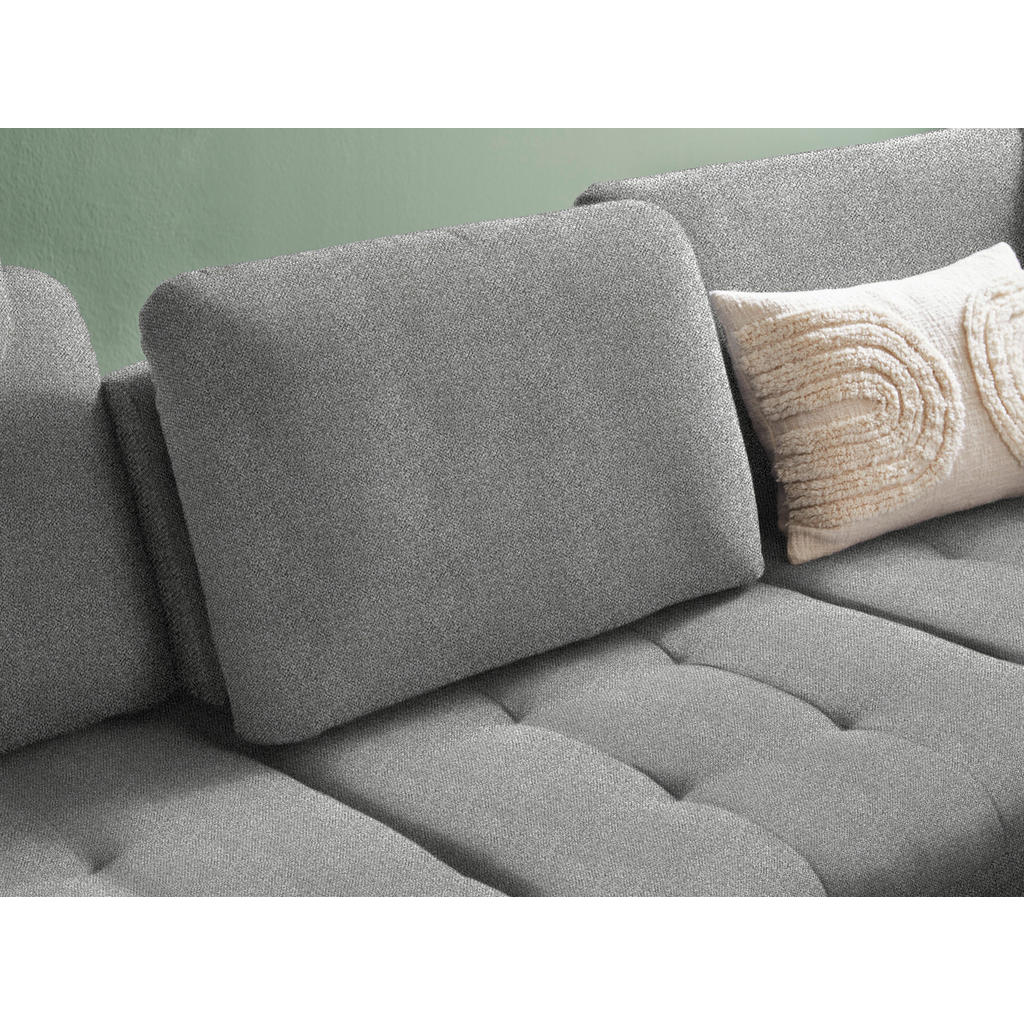 Thumbnail - Valnatura Ecksofa, Hellgrau, Textil, 3-Sitzer, Ottomane rechts, L-Form, 288x233 cm, Bettkasten erhältlich, Stoffauswahl,...