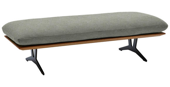 HOCKERBANK in Holz, Textil Greige - Greige/Schwarz, Design, Holz/Textil (150/43/60cm) - Dieter Knoll