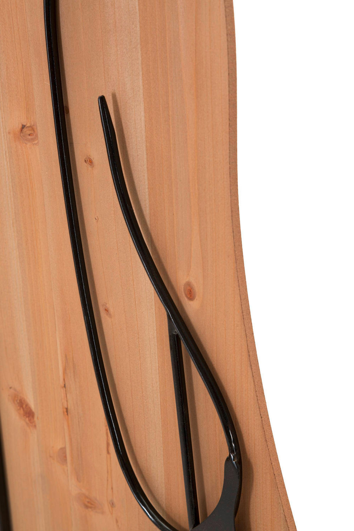 Wanddeko Iron And W Metall, Holzwerkstoff  - Schwarz/Naturfarben, Basics, Holzwerkstoff/Metall (60/90/2cm)