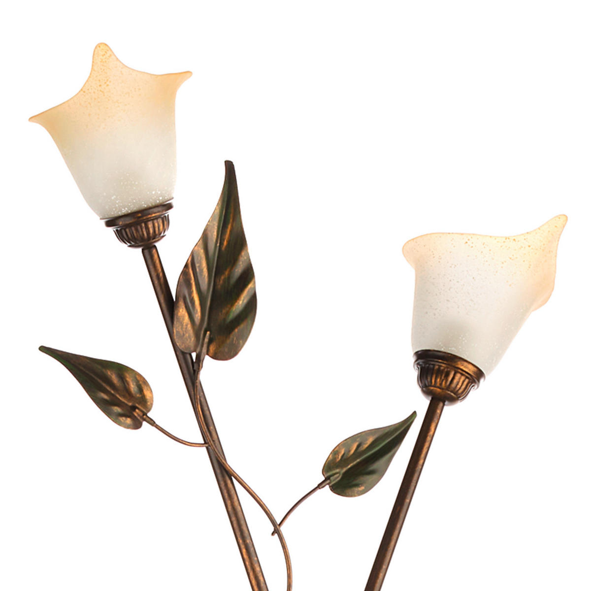 STEHLEUCHTE {item..attr('I-DIMENSION'),[ ]}{itemattr('O-DIMENSION'),[ ]} - Bronzefarben/Olivgrün, ROMANTIK / LANDHAUS, Glas/Metall (55/175cm)