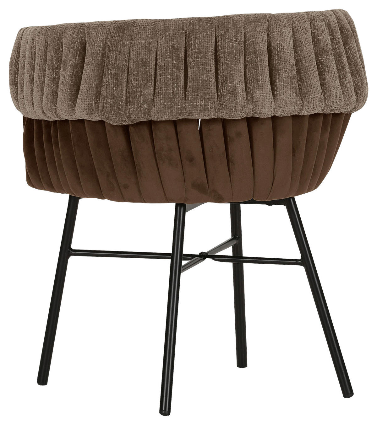 ARMLEHNSTUHL Chenille, Flachgewebe  - Schwarz/Braun, Lifestyle, Textil/Metall (65/76/60cm) - Landscape