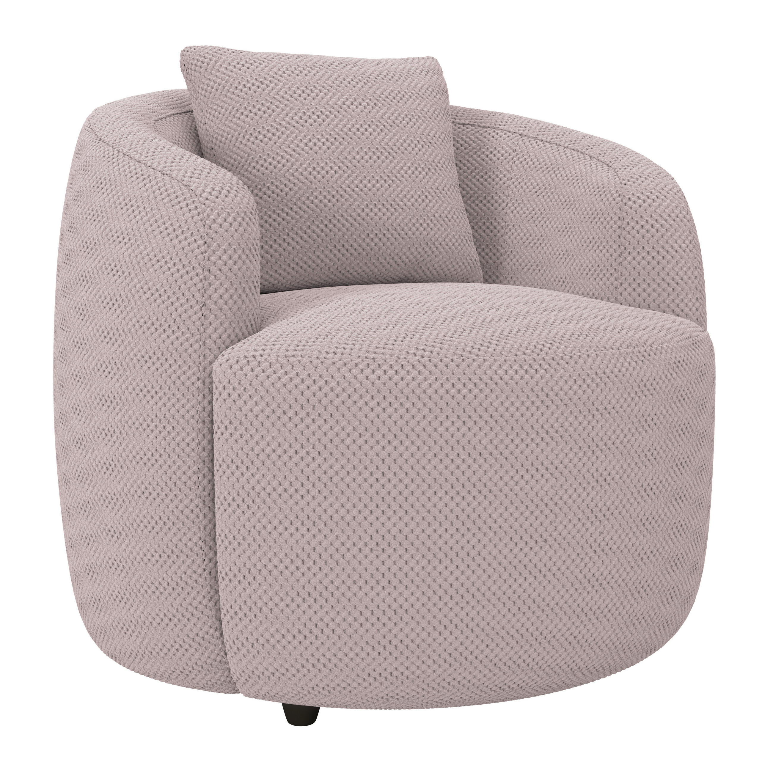 SESSEL in Velours, Struktur Hellrosa  - Hellrosa/Schwarz, Modern, Kunststoff/Textil (81/74/81cm) - Livetastic