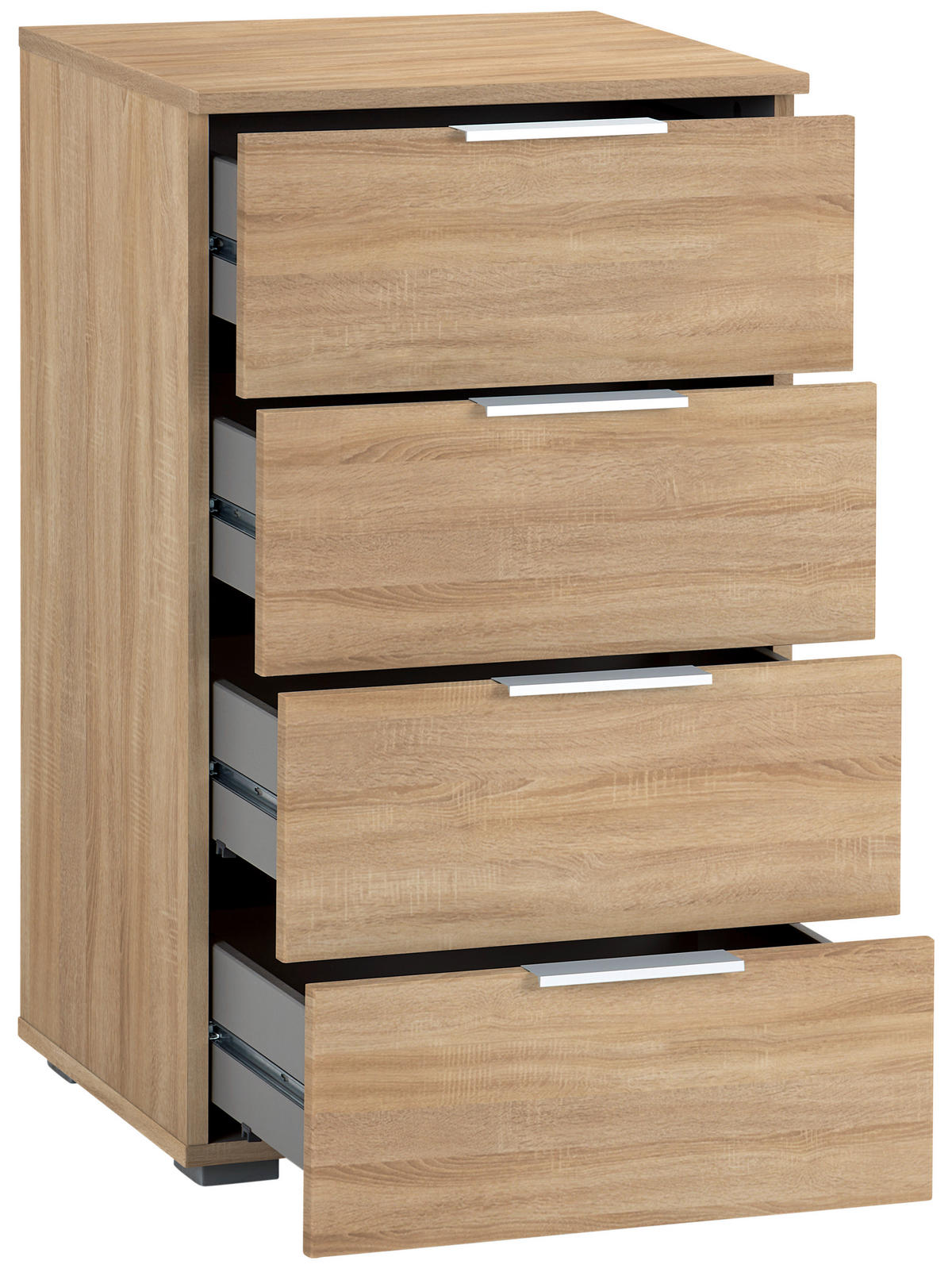 NACHTKÄSTCHEN 47/81/42 cm  in Sonoma Eiche  - Alufarben/Sonoma Eiche, Modern, Holzwerkstoff (47/81/42cm) - Rauch Möbel