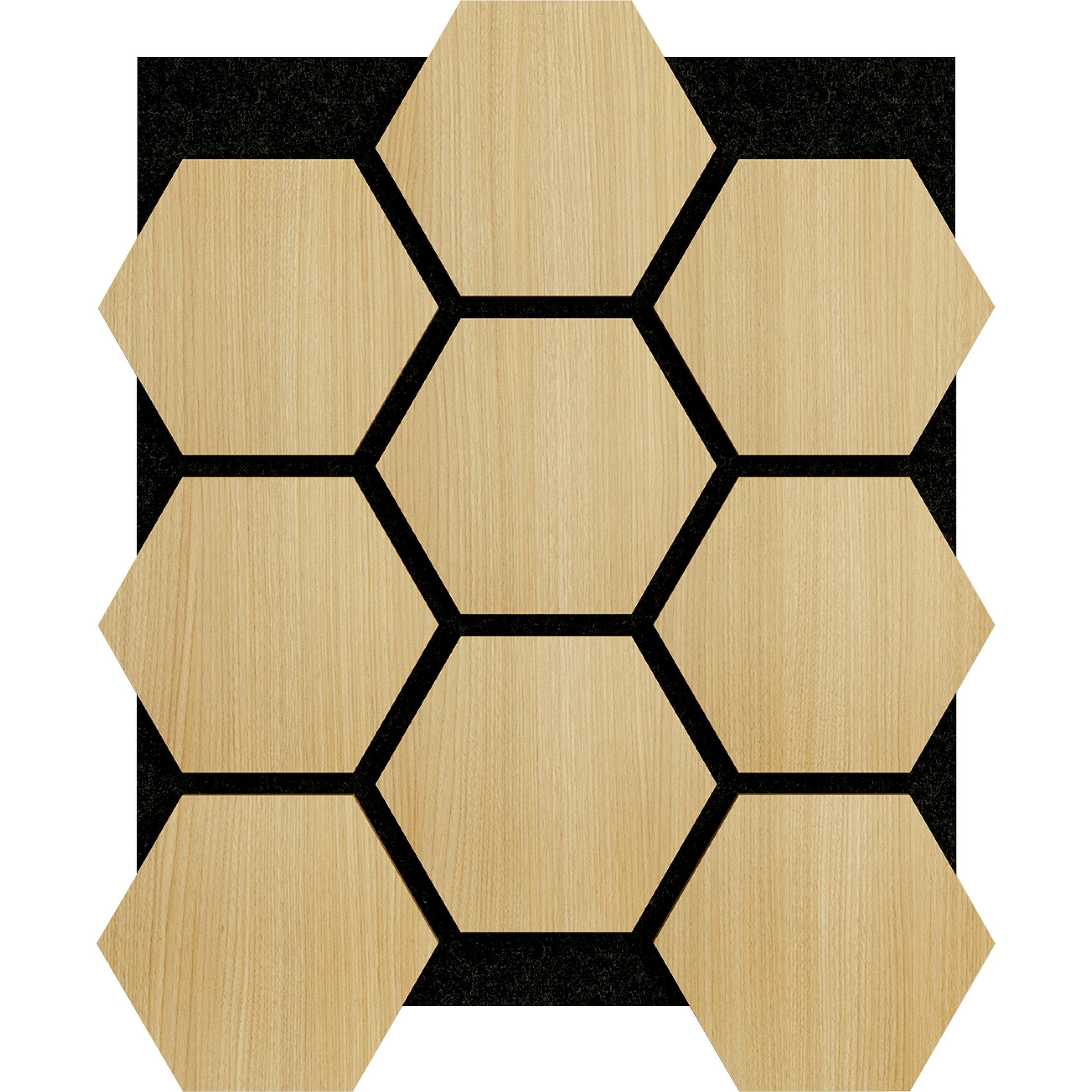 AKUSTIKPANEEL teilmassiv Sonido Hexagon  - Hellbraun/Eichefarben, KONVENTIONELL, Holzwerkstoff/Kunststoff (76/57.4/1.8cm) - Novel