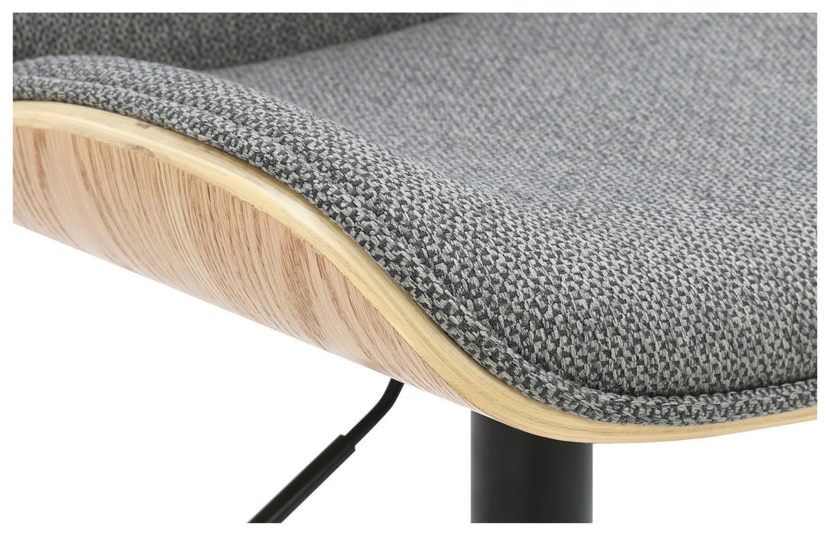 BARHOCKER in Naturfarben, Schwarz, Dunkelgrau  - Dunkelgrau/Schwarz, MODERN, Holz/Textil (47/87/109/50cm) - Livetastic