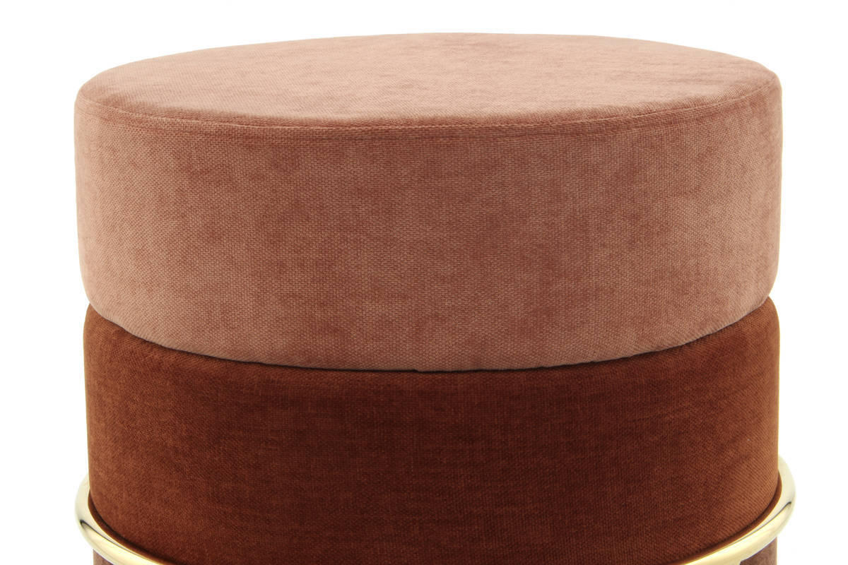 HOCKER Struktur Terracotta  - Terracotta, Basics, Textil/Metall (48,5/48,5/46cm) - Kayoom