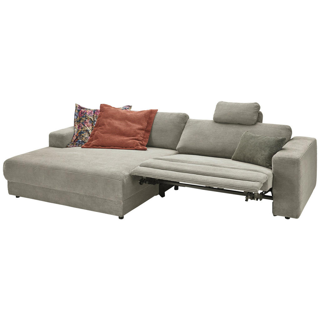 Thumbnail - Pure Home Lifestyle Ecksofa, Graubraun, Textil, 4-Sitzer, Ottomane links, L-Form, 296x168 cm, Blauer Engel, Goldenes M, ...