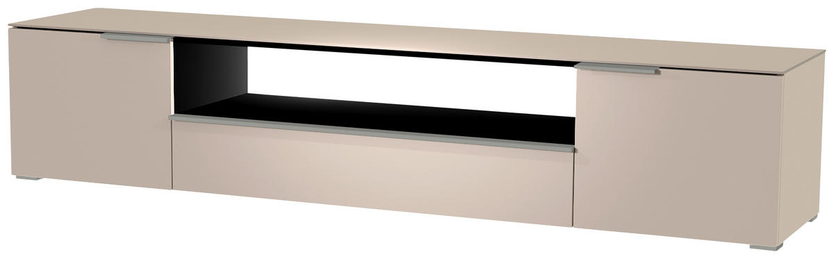 LOWBOARD Alufarben, Sandfarben  210/43/45 cm  - Sandfarben/Alufarben, Design, Glas/Holzwerkstoff (210/43/45cm) - Moderano