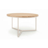 BEISTELLTISCH 80/80/42 cm Asteiche massiv Eichefarben, Kaschmir rund  - Kaschmir/Eichefarben, KONVENTIONELL, Holz/Metall (80/80/42cm) - Linea Natura