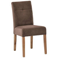 STUHL Webstoff Braun, Eichefarben Eiche massiv  - Eichefarben/Braun, KONVENTIONELL, Holz/Textil (47,5/91,5/63cm) - Cantus