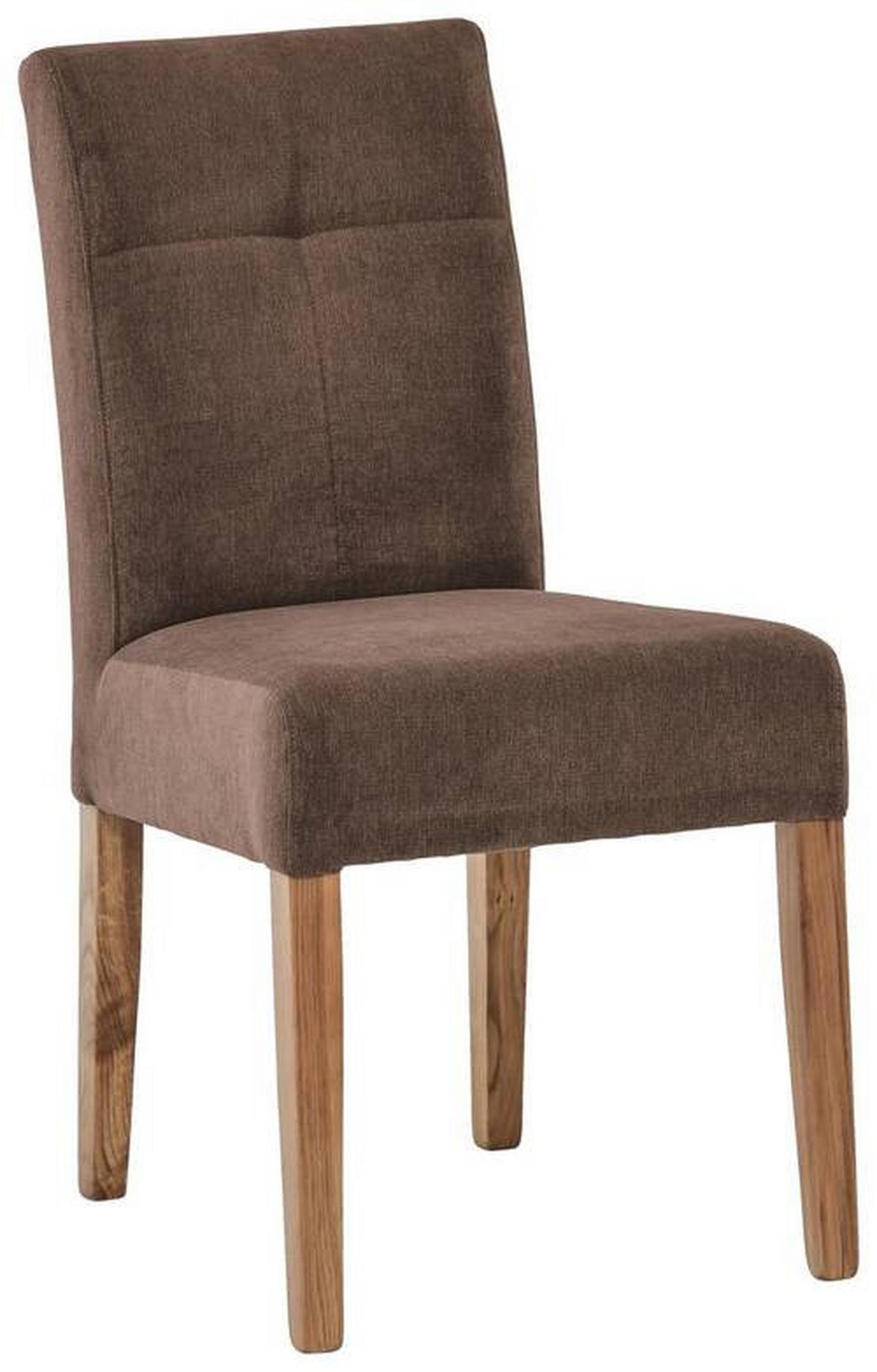 STUHL Webstoff Braun, Eichefarben Eiche massiv  - Eichefarben/Braun, KONVENTIONELL, Holz/Textil (47,5/91,5/63cm) - Cantus