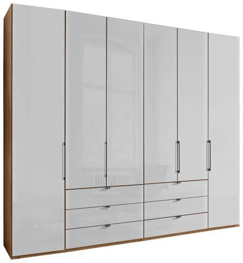 FALTTÜRENSCHRANK in Weiss, Eiche Bianco  - Schieferfarben/Weiss, Konventionell, Glas/Holzwerkstoff (250/236/58cm) - Dieter Knoll