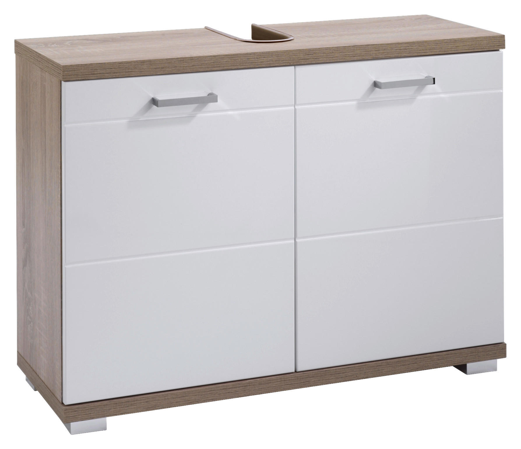 WASCHBECKENUNTERSCHRANK 80/59/31,5 cm  - Chromfarben/Weiß, LIFESTYLE, Holzwerkstoff/Kunststoff (80/59/31,5cm) - MID.YOU