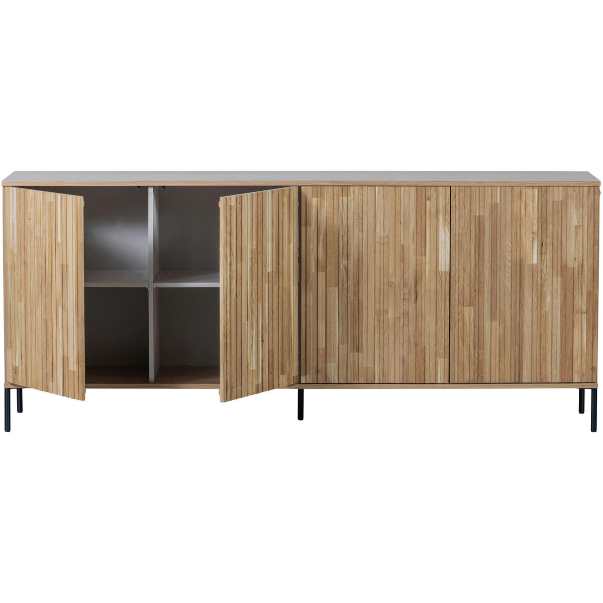 SIDEBOARD 200/85/44 cm  - Eichefarben/Schwarz, Design, Holz/Metall (200/85/44cm) - Livetastic