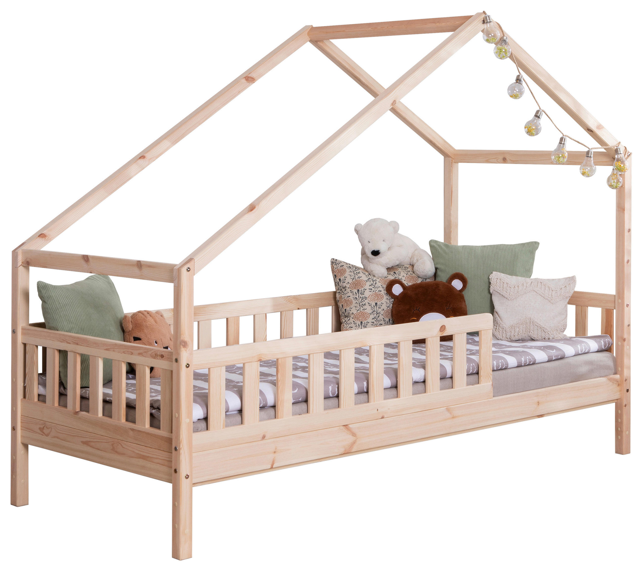 HAUSBETT Absturzsicherung, Rollrost 90/200 cm  - Naturfarben, MODERN, Holz (90/200cm) - MID.YOU