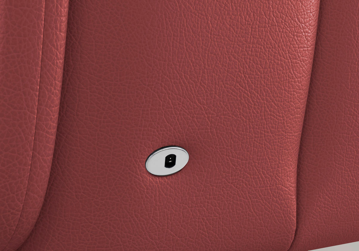 RELAXSESSEL TV TRIPLE SEVEN XTRA LARGE S1 Echtleder Kopfteilverstellung, Aufstehhilfe, Fußteilverstellung, Rücken echt    - Rot/Schwarz, Basics, Leder/Metall (86/111/86cm) - Sit & More